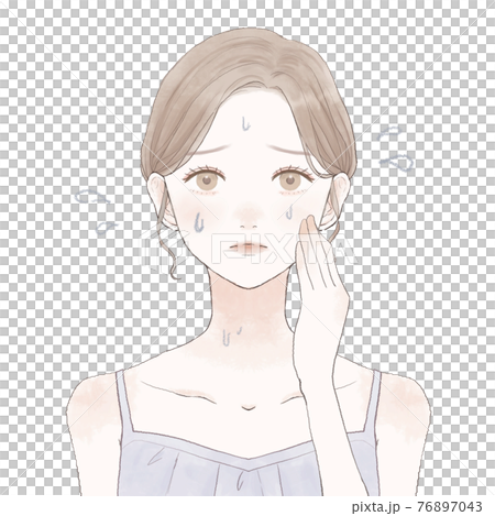 多汗症に悩む女性 76897043