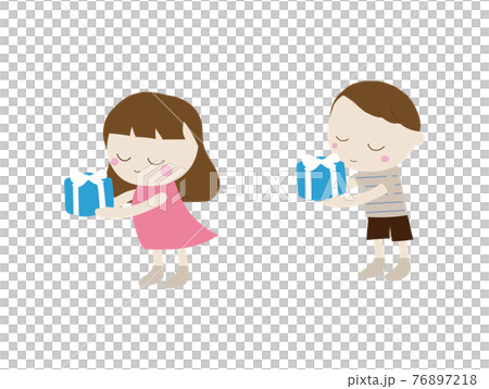 拿著禮物的孩子 拿著禮物的孩子 76897218