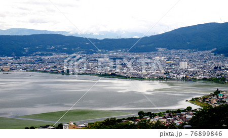 諏訪市の立石公園からのパン映像 76899846