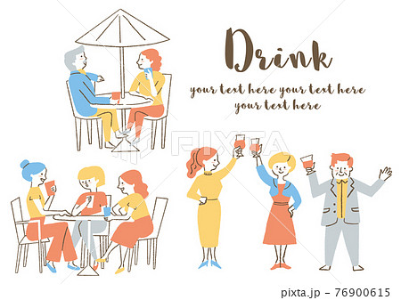 飲み物を飲む人たち02 76900615