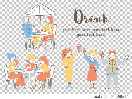 飲み物を飲む人たち02 76900615