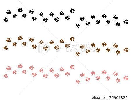 動物の足跡 3色 のイラスト素材