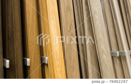 Decorative skirting boards in a construction shop Decorative skirting boards in a construction shop 76902297