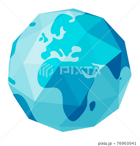 ポリゴンで表現した世界地図 地球 ベクターイラスト アフリカ ヨーロッパ中心のイラスト素材