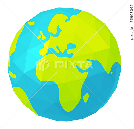 ポリゴンで表現した世界地図 地球 ベクターイラスト アフリカ ヨーロッパ中心のイラスト素材
