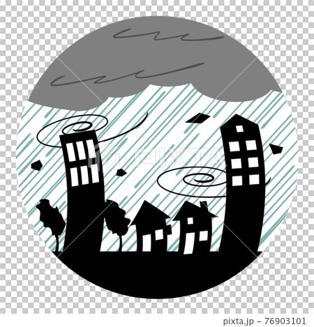 風暴襲擊城市的插圖 風暴襲擊城市的插圖 76903101