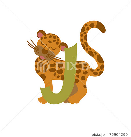 Jaguar animal alphabet symbol. English letter J... - Stock Illustration  [76904299] - PIXTA