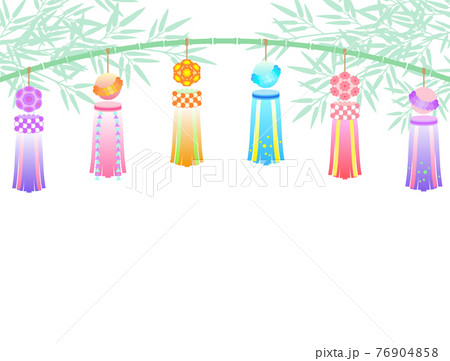 七夕祭りの飾りのイラストのイラスト素材