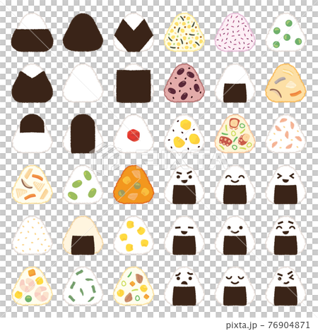 Rice ball icon set A line Rice ball icon set A line 76904871