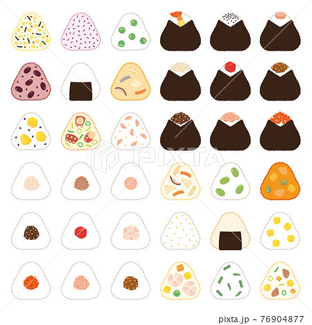 おにぎり アイコン セット C 線 76904877