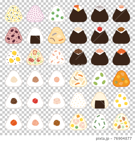 おにぎり アイコン セット C 線 76904877