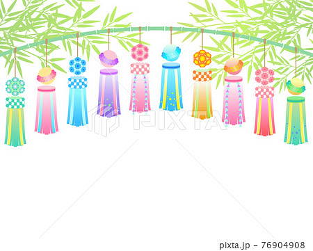 七夕祭りの飾りのイラストのイラスト素材
