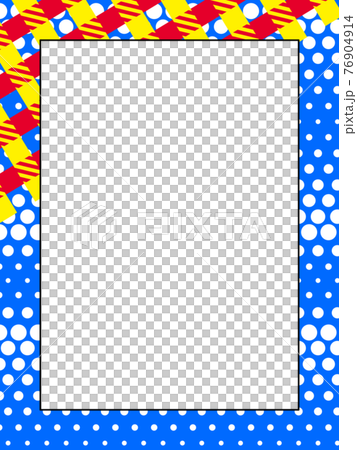 Postcard frame with plaid and polka dots 76904914