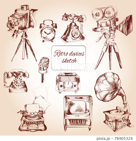 Retro Devices Sketchのイラスト素材 [76905328] - PIXTA