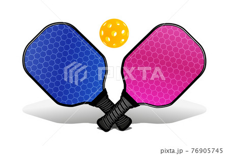 Pickleball with a ball and a rackets for playing. Vector illustration Pickleball with a ball and a rackets for playing. Vector illustration 76905745