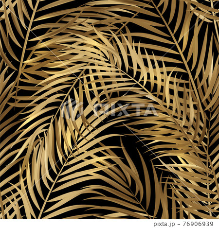 Tropical palm leaves, jungle leaves seamless vector floral pattern background Tropical palm leaves, jungle leaves seamless vector floral pattern background 76906939
