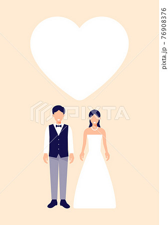 新郎新婦のイラスト ベクターセットのイラスト素材
