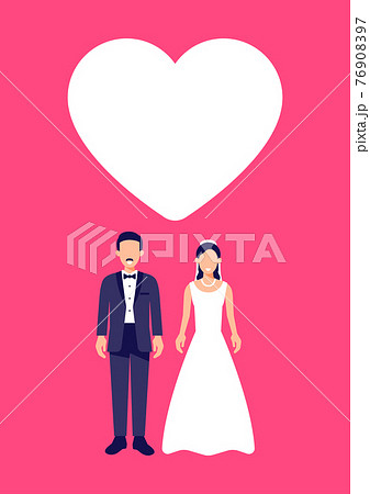 新郎新婦のイラスト-ベクターセット 76908397