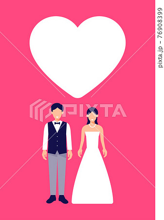 新郎新婦のイラスト-ベクターセット 新郎新婦のイラスト-ベクターセット 76908399