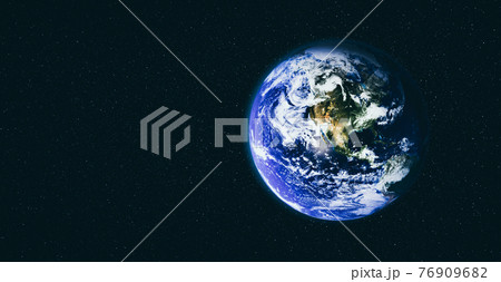 Planet earth globe view from space showing realistic earth surface and world map Planet earth globe view from space showing realistic earth surface and world map 76909682