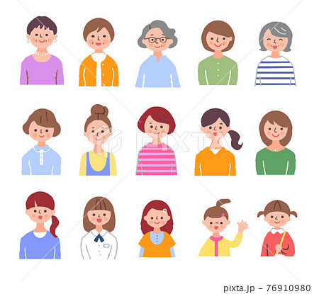 いろいろな世代の女性 上半身 セット いろいろな世代の女性 上半身 セット 76910980