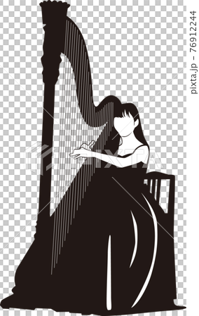 ハープを演奏する女性 76912244