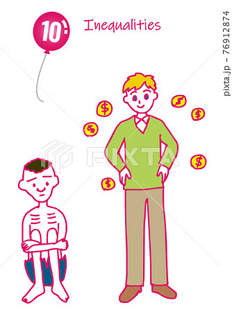 不平等イメージのシンプルタッチイラスト 10 76912874