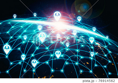 People network and global earth connection in innovative perception 76914562