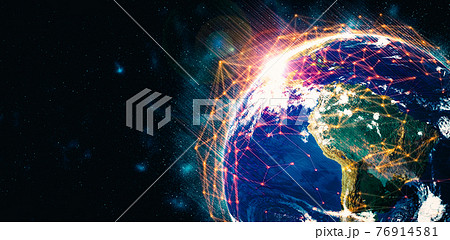 Global network connection covering the earth with lines of innovative perception Global network connection covering the earth with lines of innovative perception 76914581