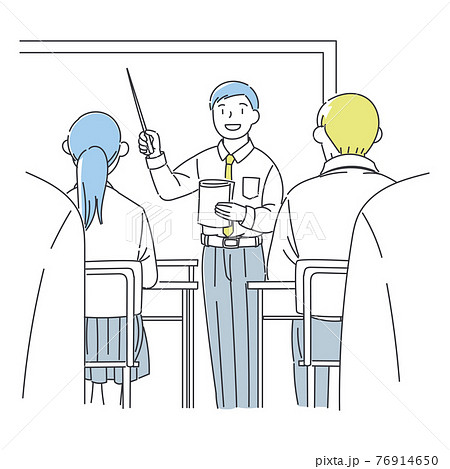 学校の授業の様子のイラスト 76914650