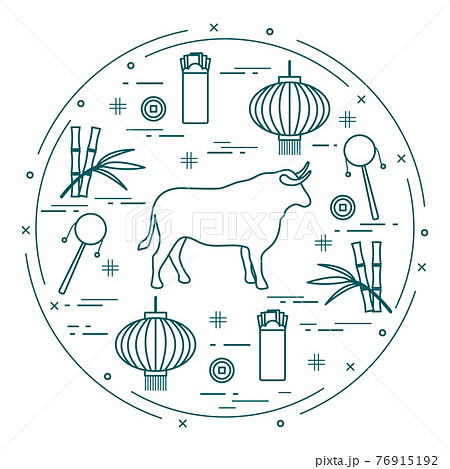 Chinese New Year Ox symbol 2021 calendar Festive Chinese New Year Ox symbol 2021 calendar Festive 76915192