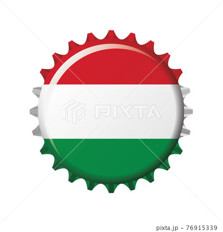 National flag of Hungary on a bottle cap. Vector Illustration 76915339