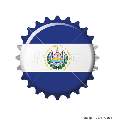 National flag of El Salvador on a bottle cap. Vector Illustration National flag of El Salvador on a bottle cap. Vector Illustration 76915364
