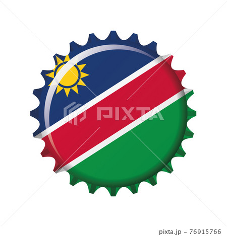 National flag of Namibia on a bottle cap. Vector Illustration National flag of Namibia on a bottle cap. Vector Illustration 76915766