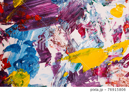 oil paint brush strokes on paper. multicoloure 76915806