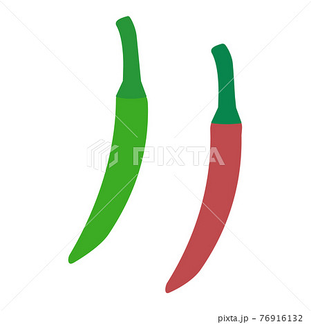 シンプルな唐辛子のイラスト フラットデザインのイラスト素材