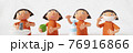 手づくり粘土の感染対策する女の子たち 76916866