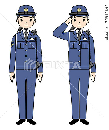 凛々しい女性警察官のイラスト素材