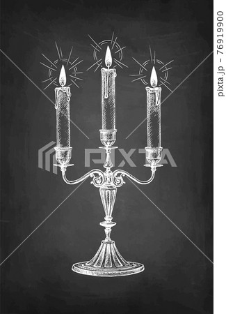 Burning candles in candelabrum. 76919900