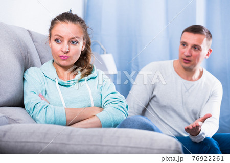 Couple arguing at home Couple arguing at home 76922261