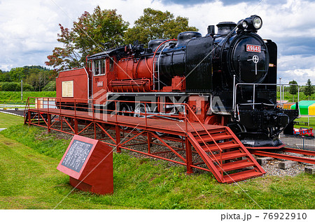 北海道中頓別町寿公園にある日本最後の蒸気機関車sl の写真素材