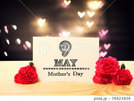 Mothers Day message card with carnation flowers Mothers Day message card with carnation flowers 76923836
