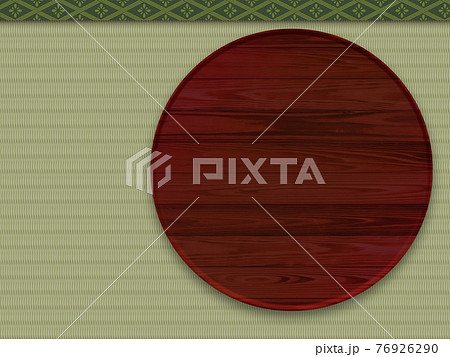 漆塗りのお盆　日用品　畳の背景素材 76926290