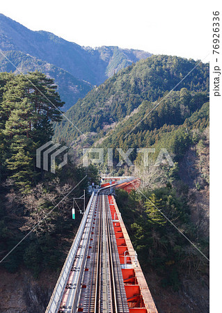 大井川鉄道井川線からの風景　奥大井湖上駅鉄橋 76926336