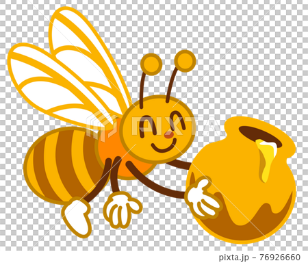 Illustration of a bee with a honey pot A Illustration of a bee with a honey pot A 76926660