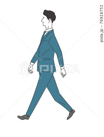 歩くスーツの男性のイラスト素材