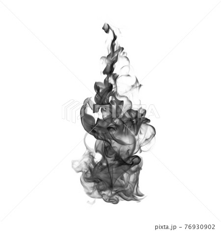 Black smoke isolated on white background 76930902