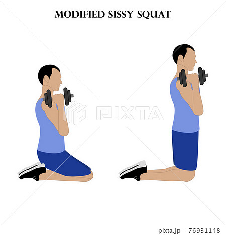 Modified Sissy squat exercise strength workout - Stock Illustration  [76931148] - PIXTA