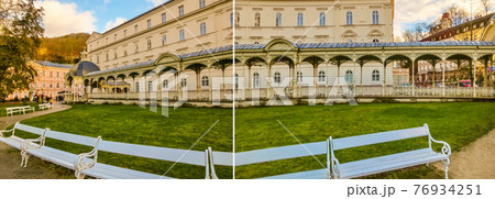 Hot springs colonnade in Karlovy Vary Hot springs colonnade in Karlovy Vary 76934251