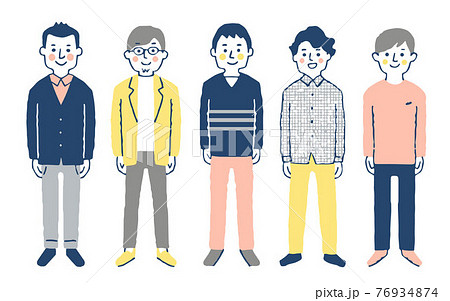 男性5人　全身 76934874